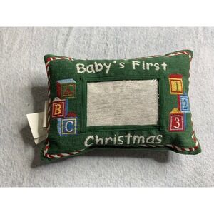 Babys First Christmas‎ needle point  Pillow ABC Photo Frame vintage unique